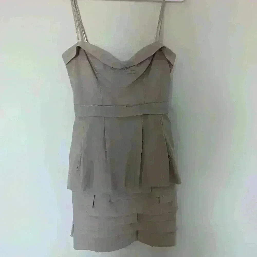 BCBGMAXAZRIA, cocktail dress, champagne beige, size 04 , with  pockets - Picture 6 of 15